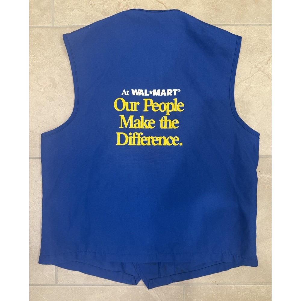 Vintage Walmart Vest How May I? Our People Make The Difference 1990's Med USA